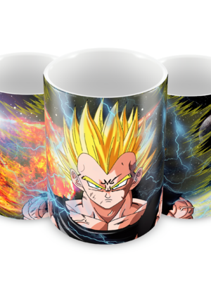 Caneca polímero dragon ball z majin vegeta personalizada