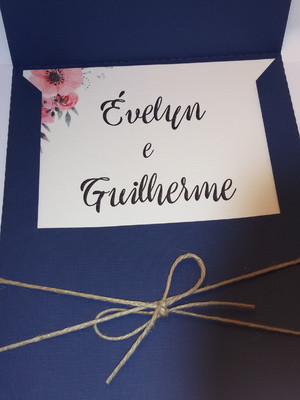 Convite envelope azul marinho