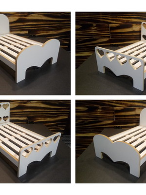 Cama para boneca kit com 2 camas (coração e corações)