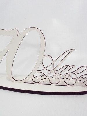 Topo de bolo 70 anos em mdf branco