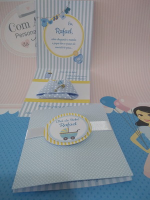 Convite chá de bebê com fralda