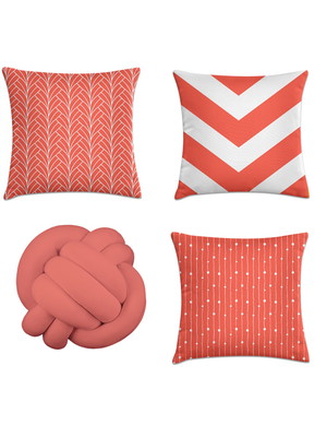Kit 3 capas de almofada coral+ 1 almofada nó
