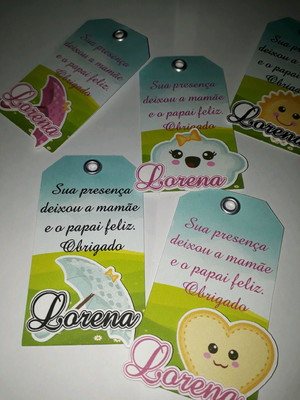 Tag personalizada com ilhós 7,5x4