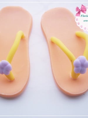 Aplique chinelo de biscuit (par)