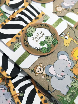 Convite para aniversário infantil safári