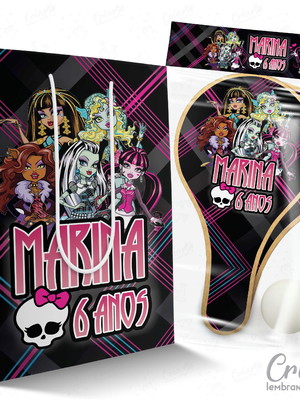 Sacolinha + kit ping pong personalizado - monster high