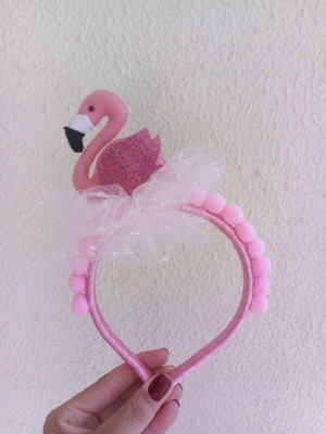 Tiara flamingo de feltro