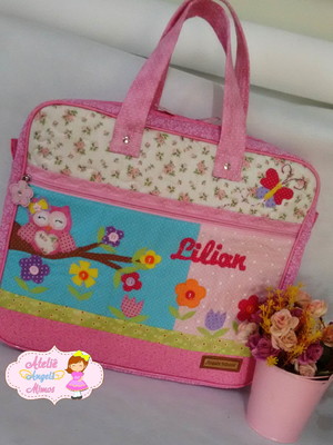 Bolsa corujinha rosa