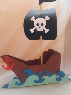 Kit com 5 navio de pirata