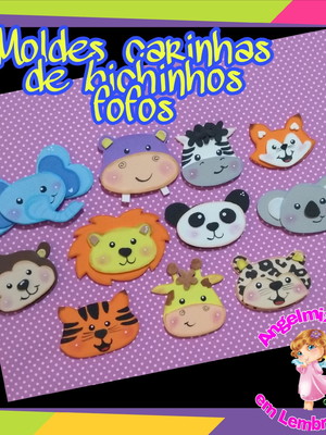 Moldes carinhas de bichinhos fofos