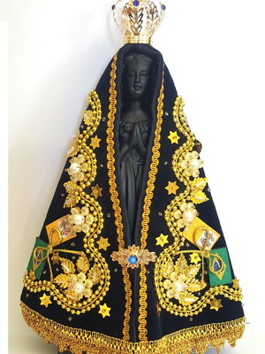 Imagem nossa senhora aparecida replica 25cm manto de luxo