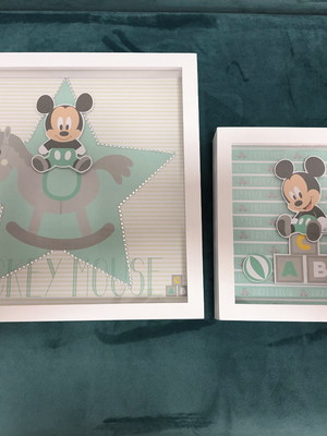 Quadro decorativo bebê menino baby mickey