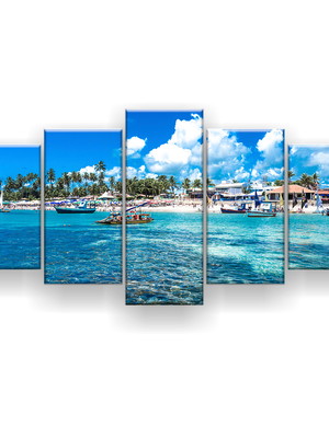 Quadro decorativo porto de galinhas 129x61 sala quarto