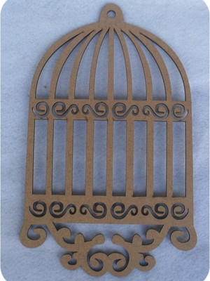 V1577 – gaiola com arabesco em mdf cru 30cm