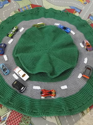 Tapete estacionamento de crochê