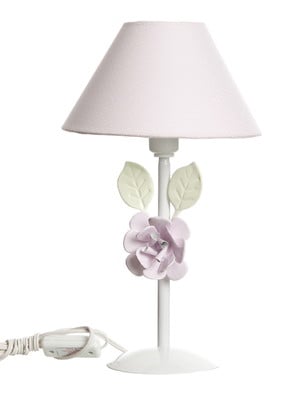 Abajur metal flor grande rosa quarto bebê e infantil