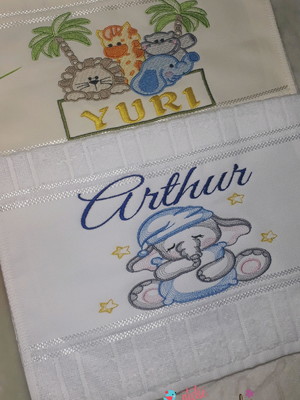 *kit 4 toalhinhas escolar bordada.