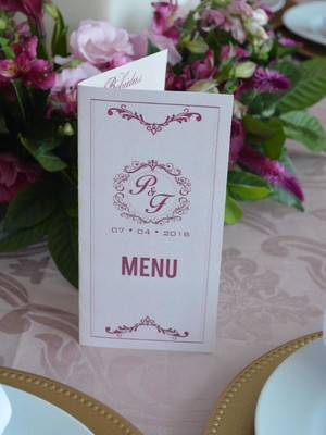 Cardápio menu casamento