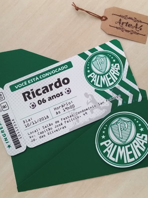 Convite ticket futebol times