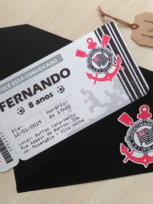Convite ticket futebol times
