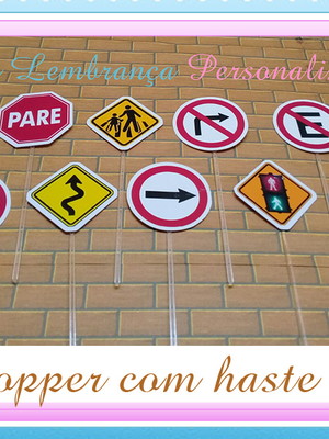 Haste com aplique / topper