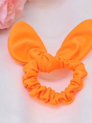 Kit com 5 scrunchie elásticos p/ cabelos,com laço em tecido