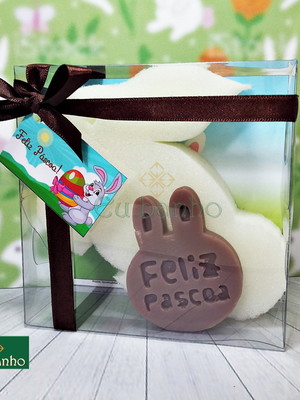 Kit lembrancinha esponja e sabonete feliz páscoa 0501