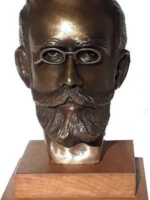 Machado de assis escultura cabeça em bronze