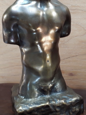 Torso masculino 19cm alt. bronze escultura