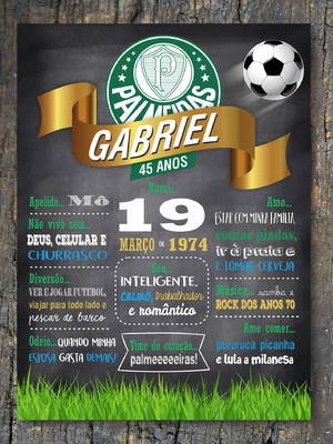 Chalkboard adulto futebol impresso 50 x 68 cm