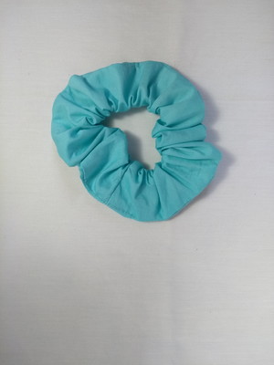 Scrunchie basico em tecido 100 % algodão (azul turquesa)