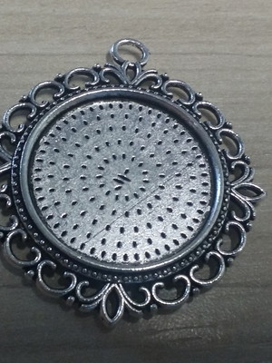Medalhão redondo p/camafeu / prata envelhecido.(2pçs)