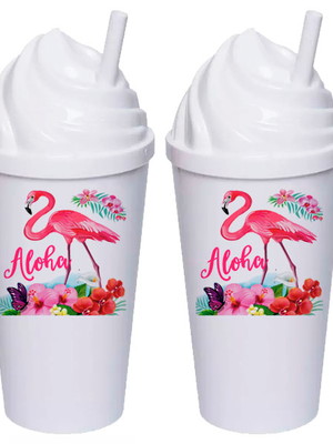 Copo sorvete - copo chantilly - flamingo