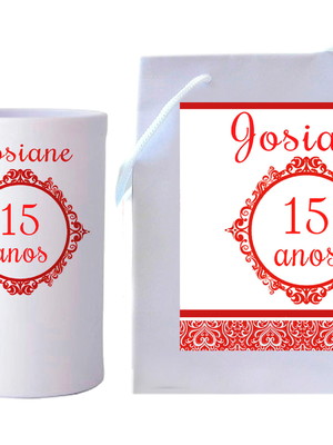 Caneca + sacola - festa debutante, 15 anos, lembrancinha