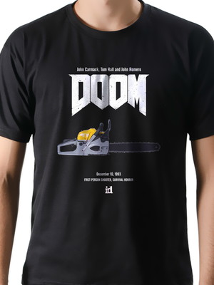 Camiseta camisa geek game jogo doom motoserra