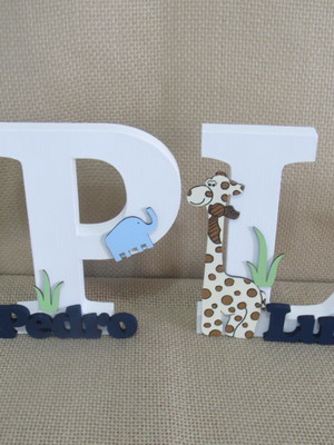 Letra 3d tema safari 15cm de altura