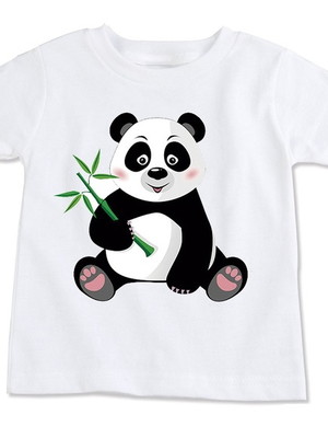 Camiseta infantil desenho panda fofo criança