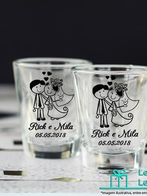 Lembrancinhas de casamento mini copo vidro dose shot 50 ml
