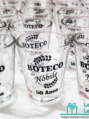 Copinho cachaça shot dose personalizado festa tema boteco