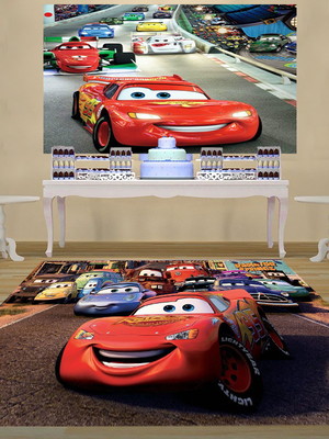 Painel + tapete: tema carros