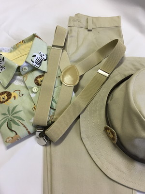 Conjunto safari, infantil camisa,com calça e chapeu