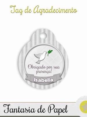 Tag de agradecimento anjo cinza