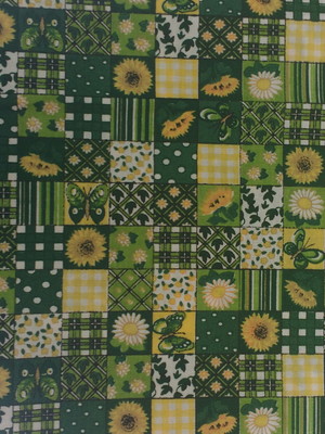 Verde quadriculado com flores - vd095