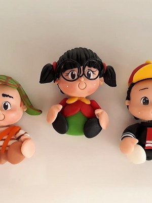Ímã de geladeira de biscuit turma do chaves baby