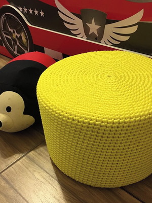 Puff maxi crochê em corda náutica 40x30cm * diversas cores