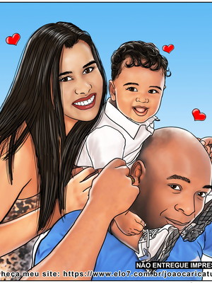 Lindo desenho caricatura família bebê hq -valor por pessoa