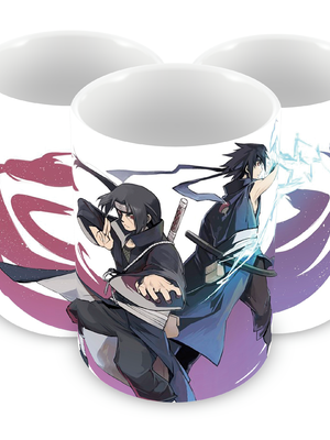 Caneca polímero itachi e sasuke personalizada