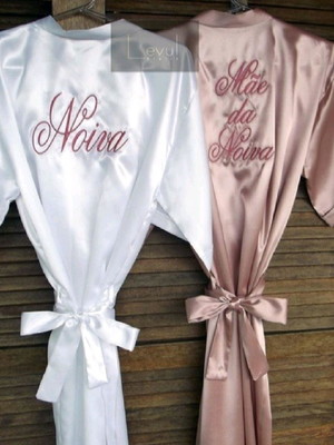 Kit 09 robes de cetim personalizado