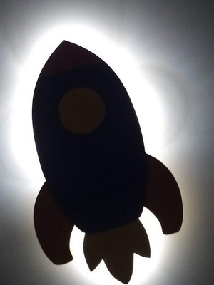 Foguete foguetinho com luz de led decoração quarto bebe