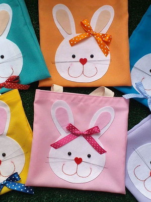 Sacolinhas coelhinhos para páscoa 20cm x 20cm - 30 unidades